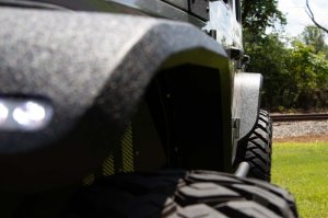 Jeep Rubicon Fenders - Rear - Fishbone Offroad - Elite Aluminum - Black textured - `18-`27